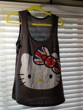 Hello Kitty Grey Tank Top with Union Jack Bow